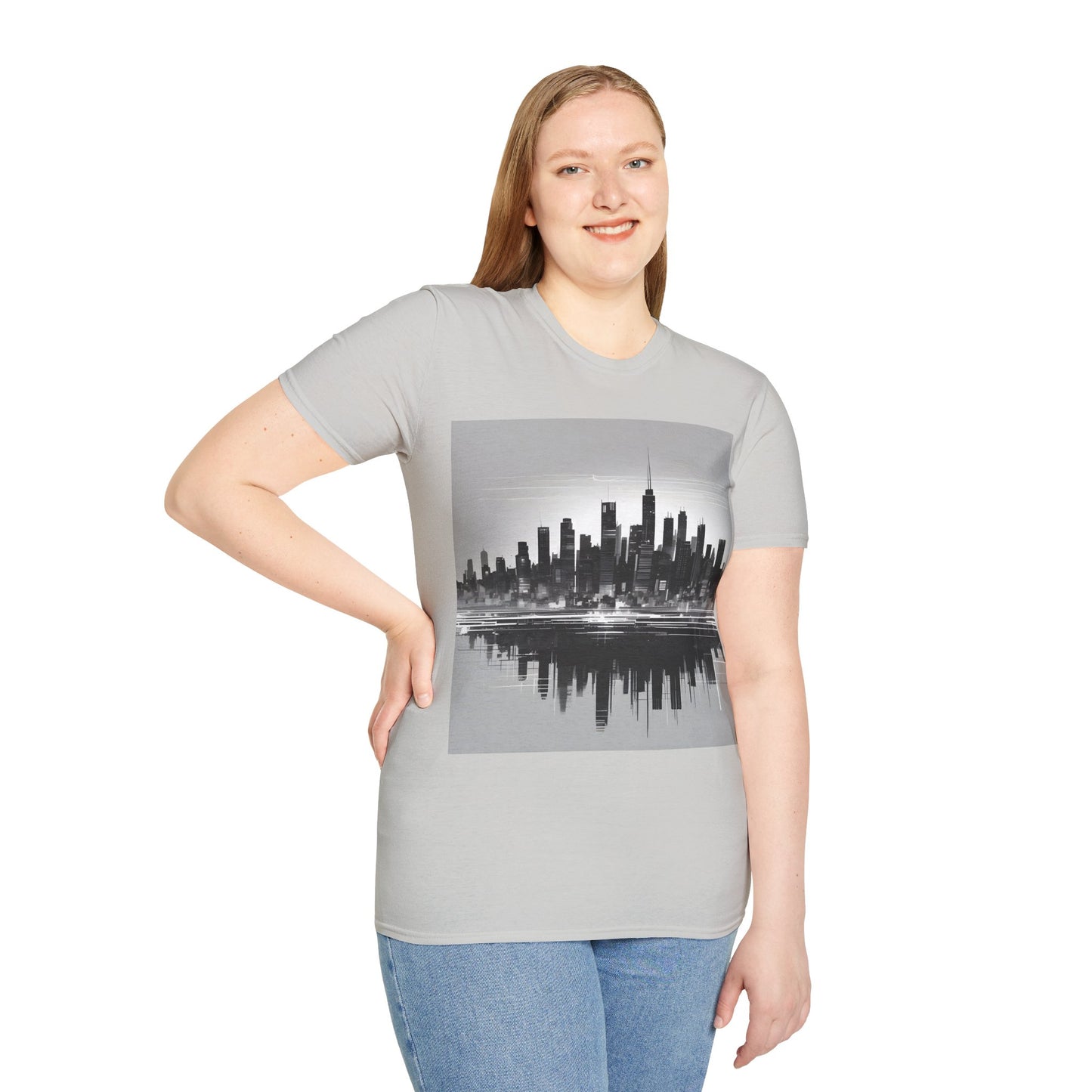 Grayscale Urban Skyline Tee