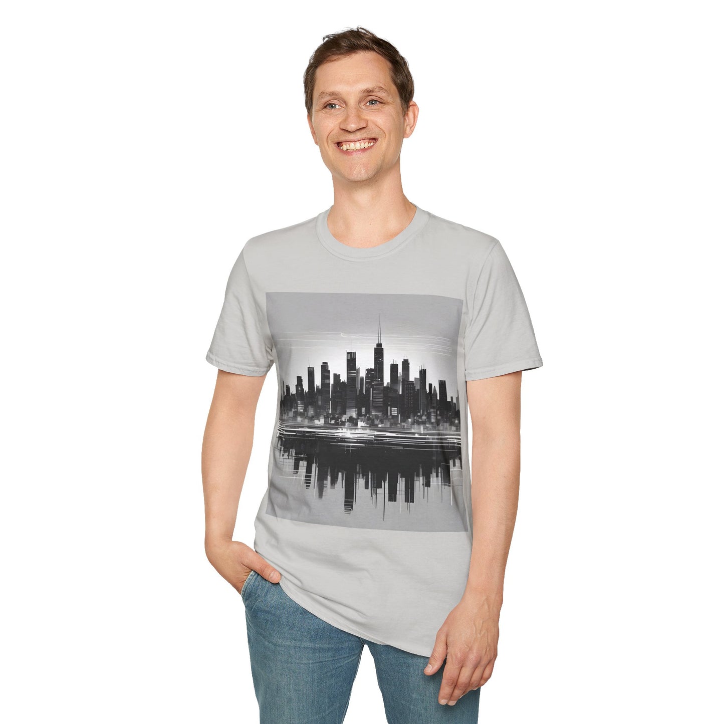 Grayscale Urban Skyline Tee