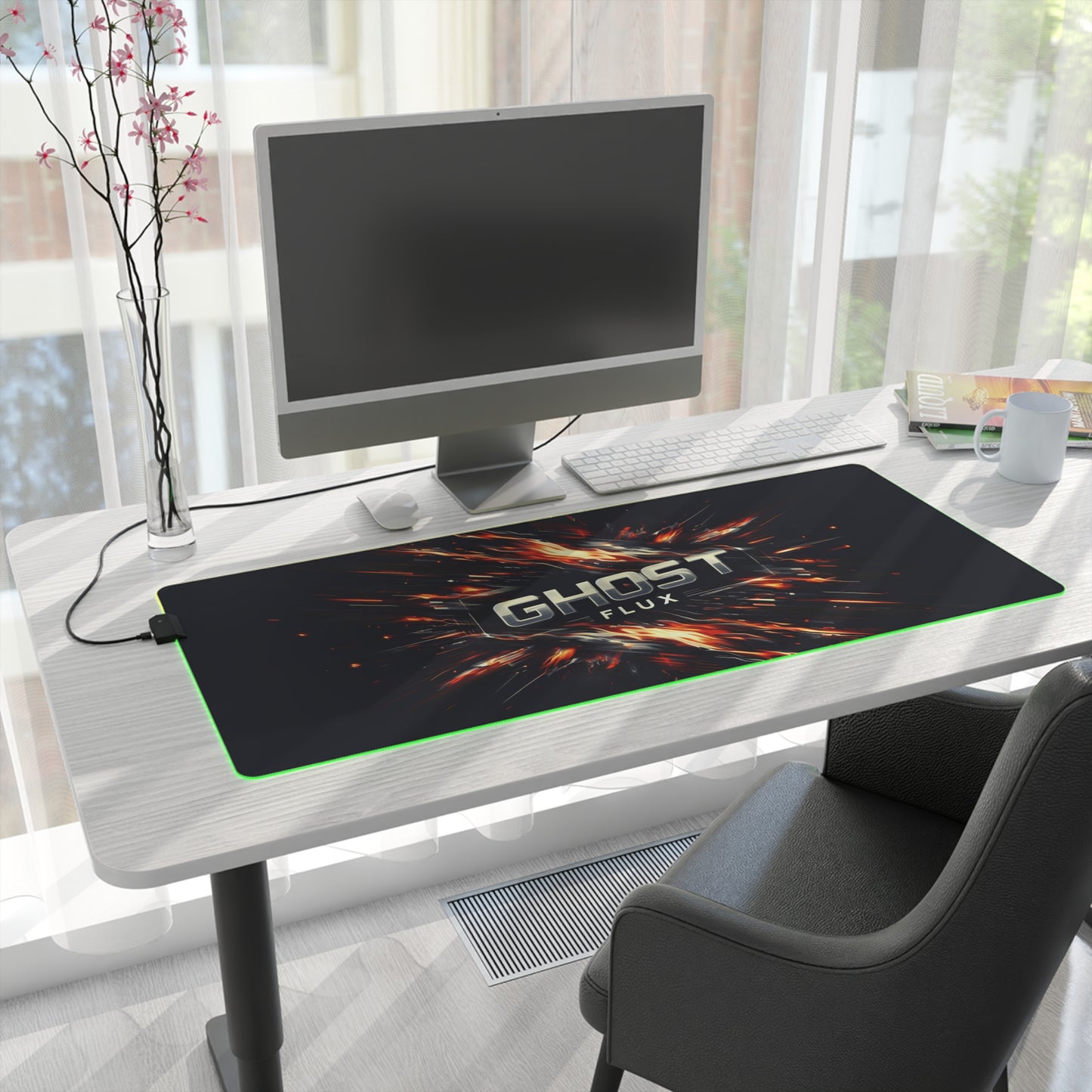 Fiery Orange Blaze – Inferno of Speed RGB Mousepad