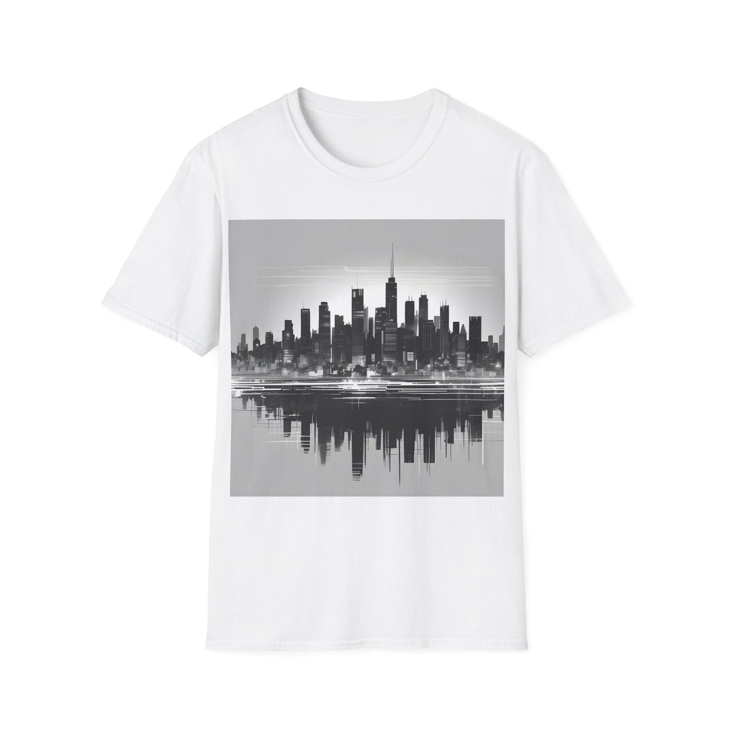 Grayscale Urban Skyline Tee