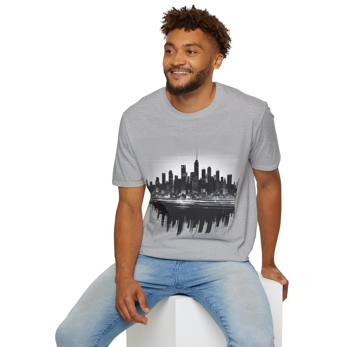 Grayscale Urban Skyline Tee