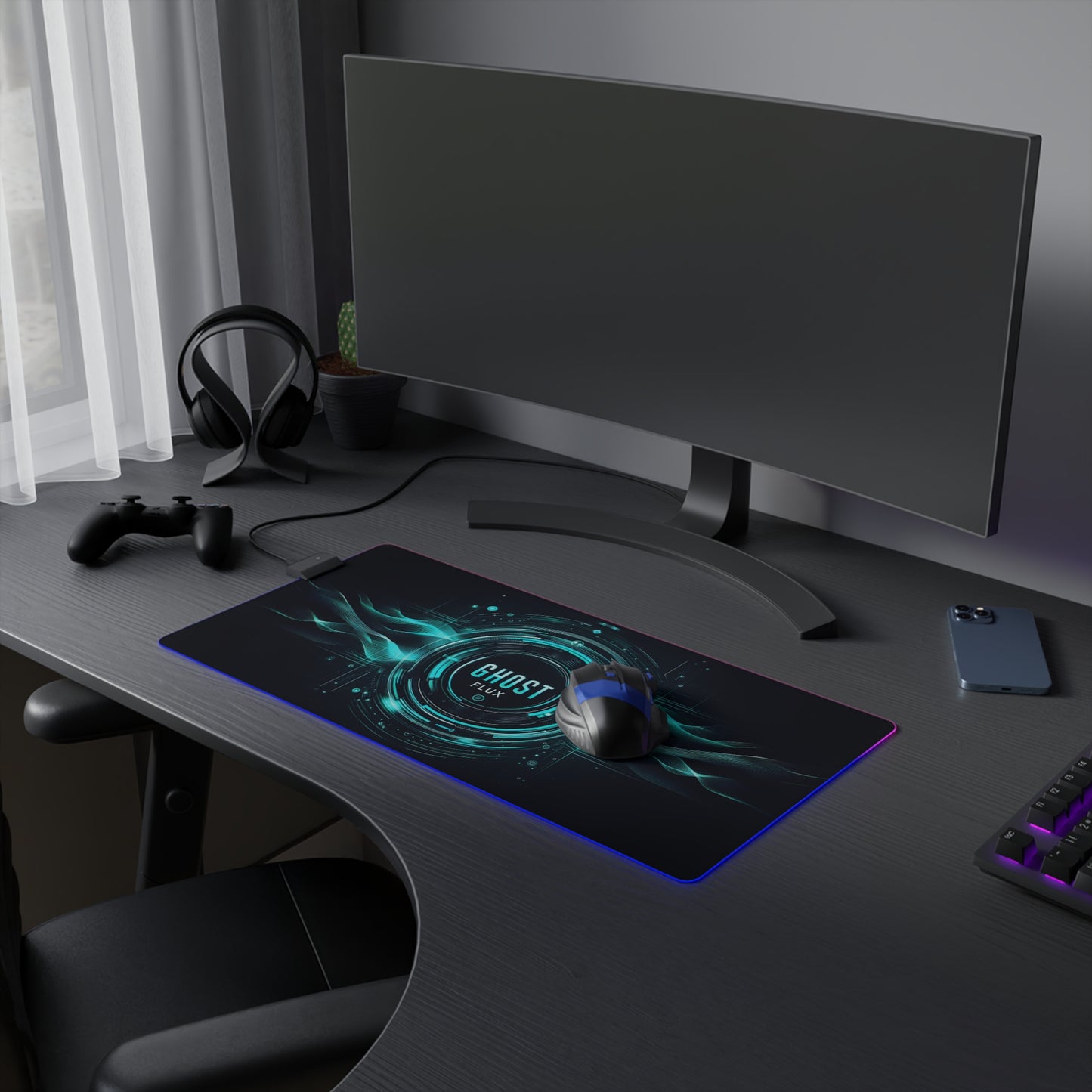 Turquoise Digital Wave – Pulsating Future RGB Mousepad