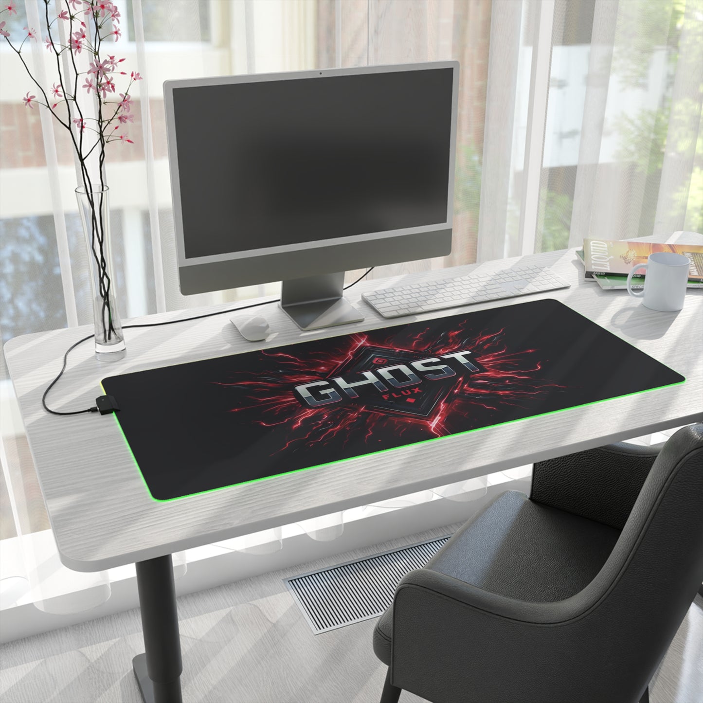 Crimson Electric Shock – Pulse of Power RGB Mousepad