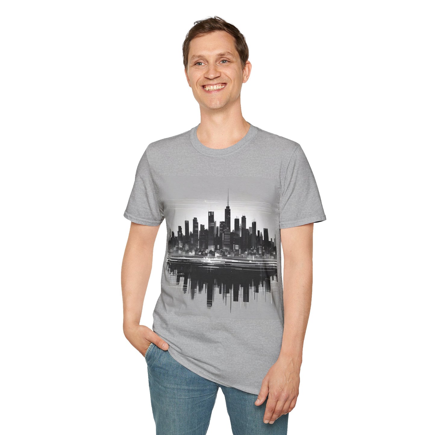 Grayscale Urban Skyline Tee