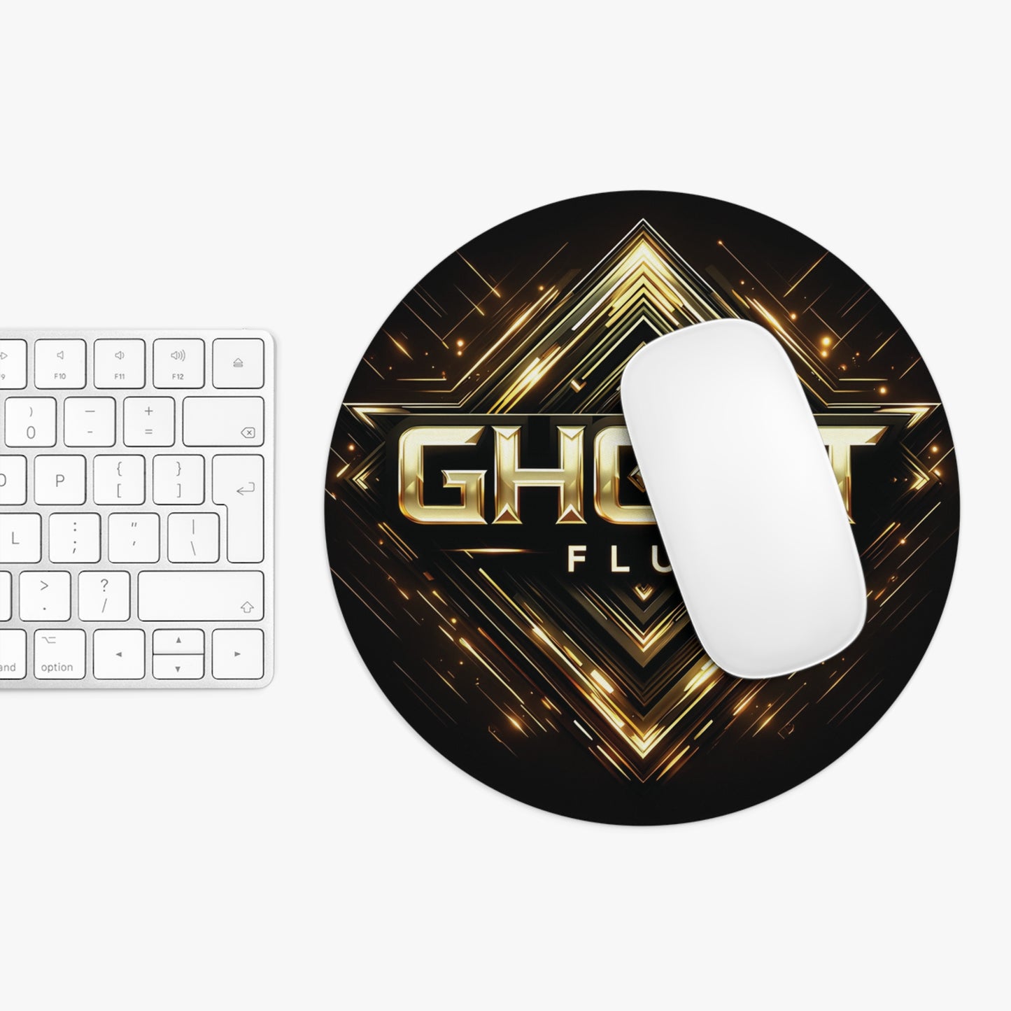 Black and Gold | Round Mouse Pad