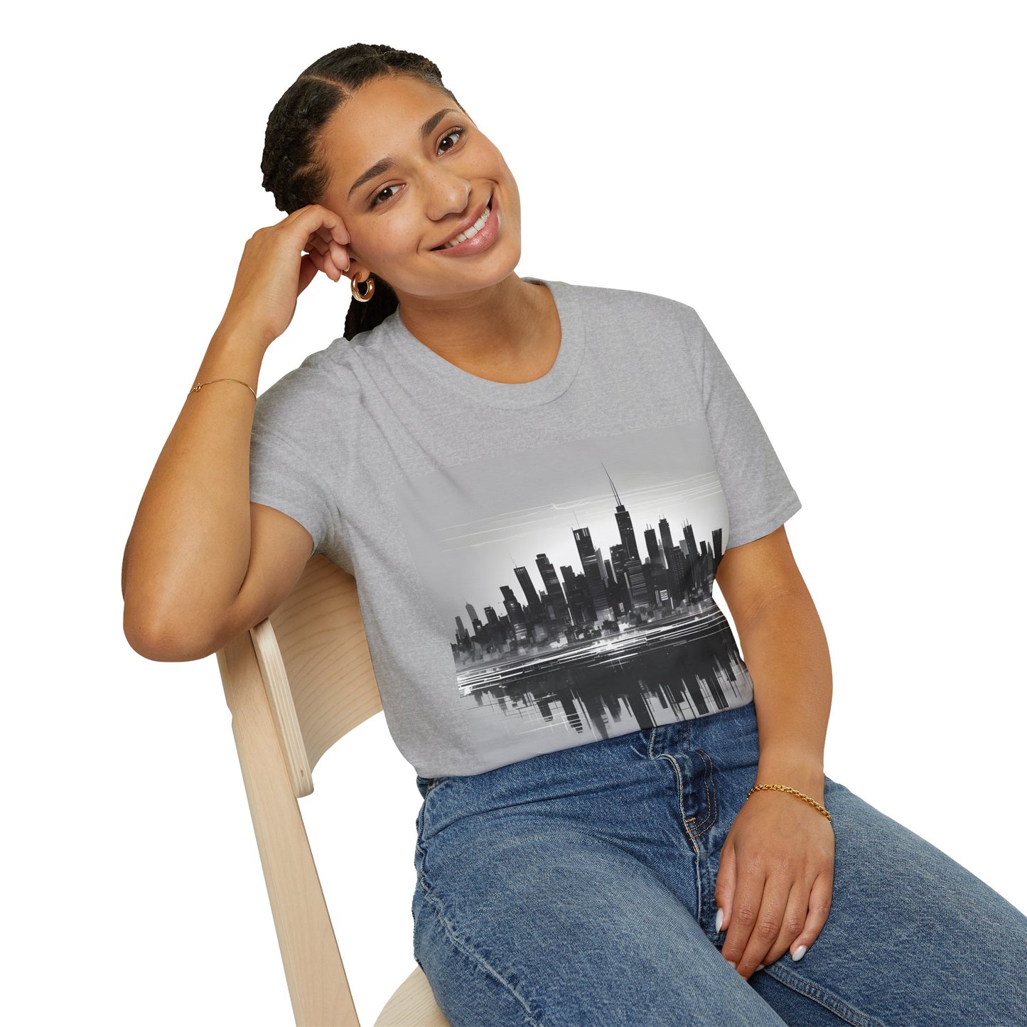 Grayscale Urban Skyline Tee