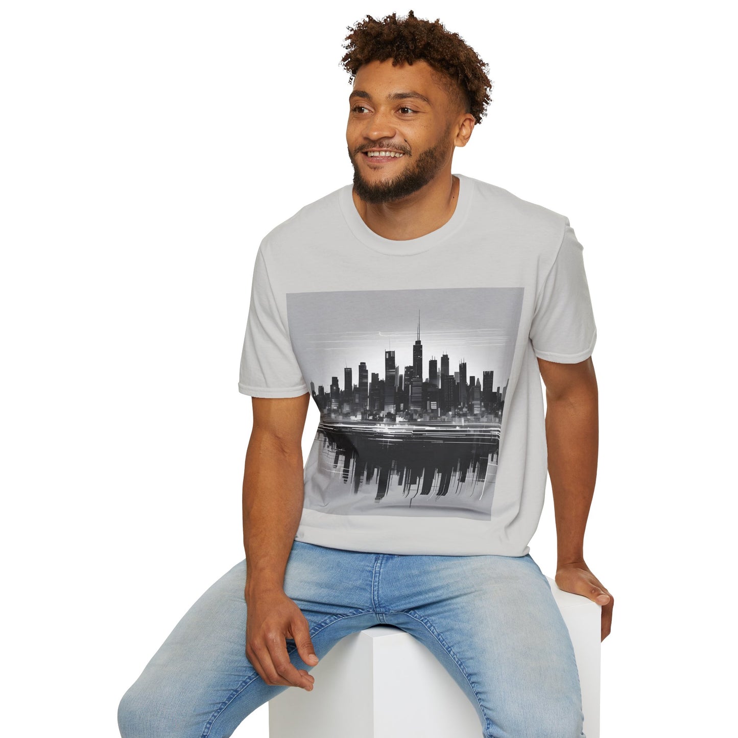 Grayscale Urban Skyline Tee