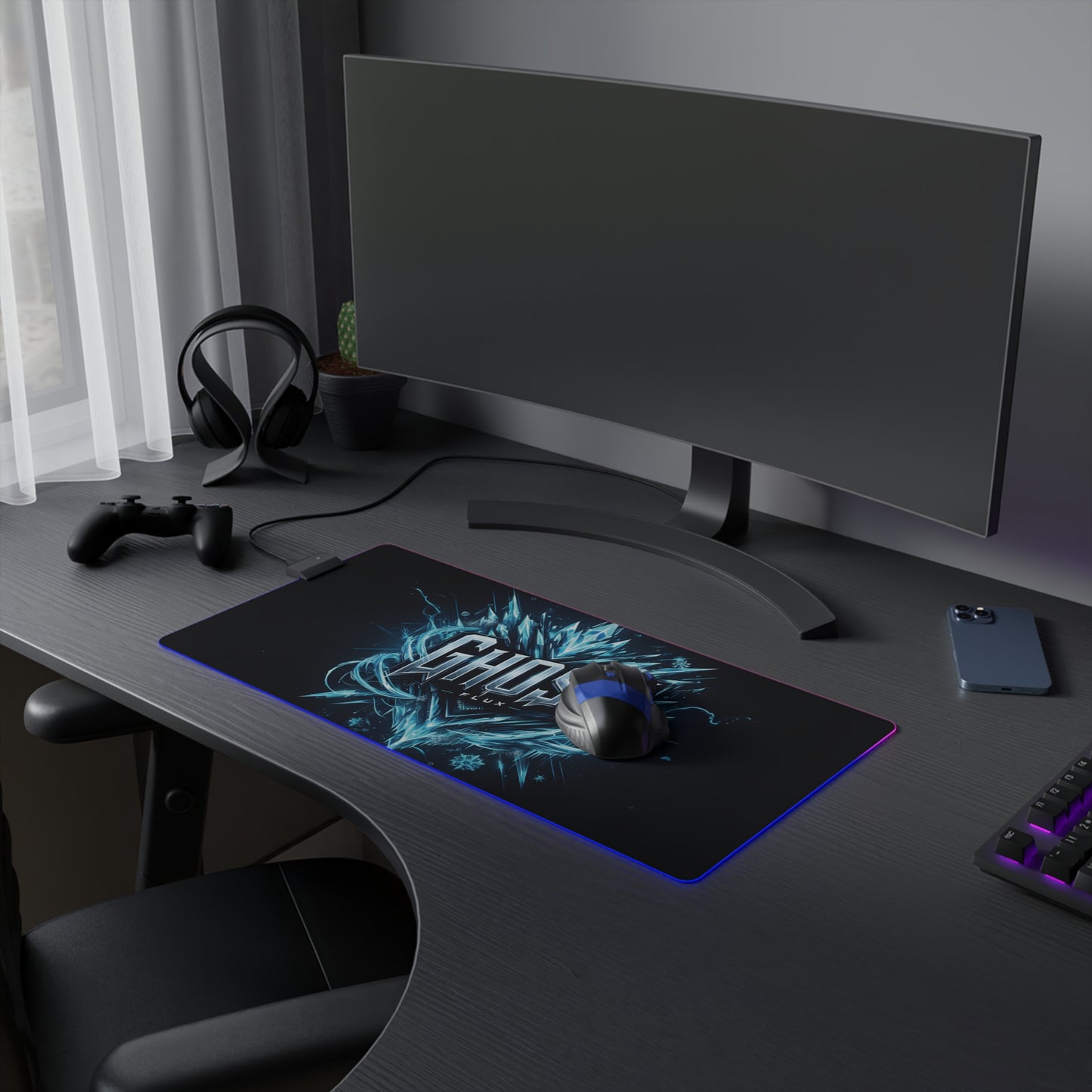 Ice Blue Tech Glow – Frozen Future RGB Mousepad