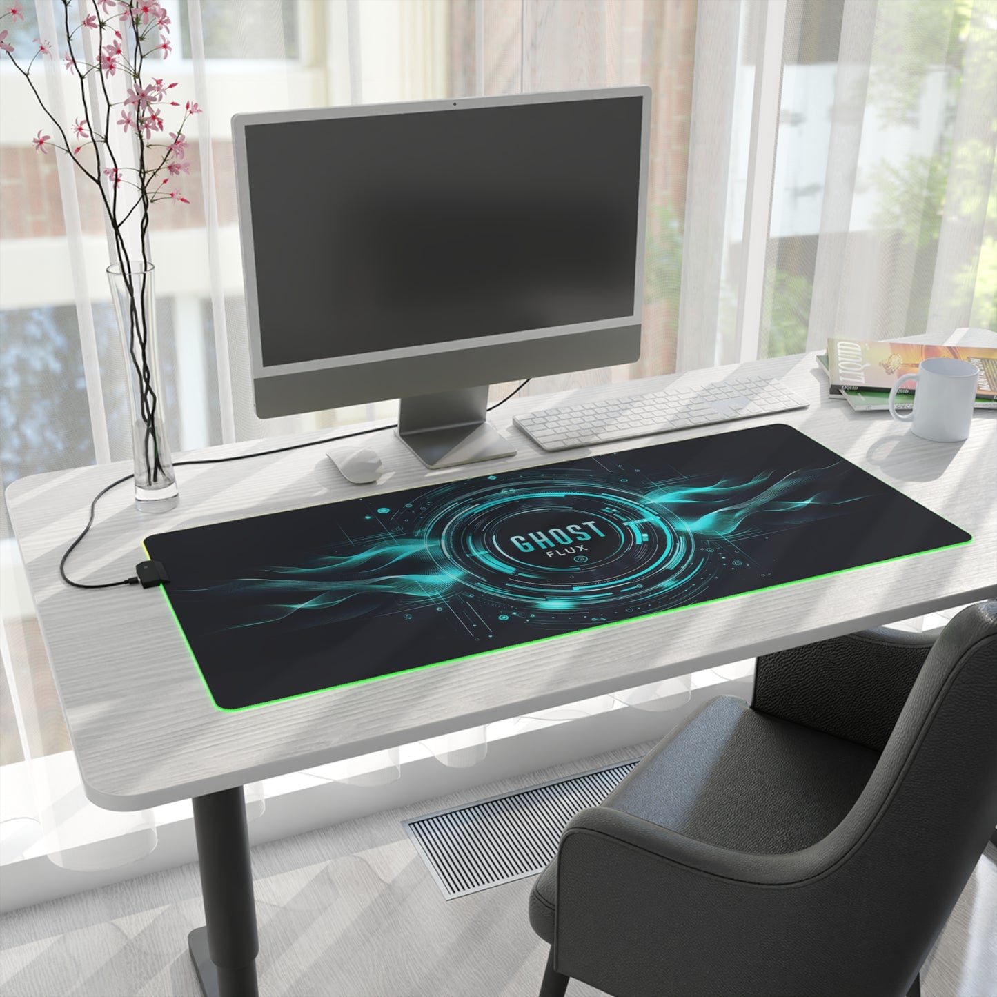 Turquoise Digital Wave – Pulsating Future RGB Mousepad