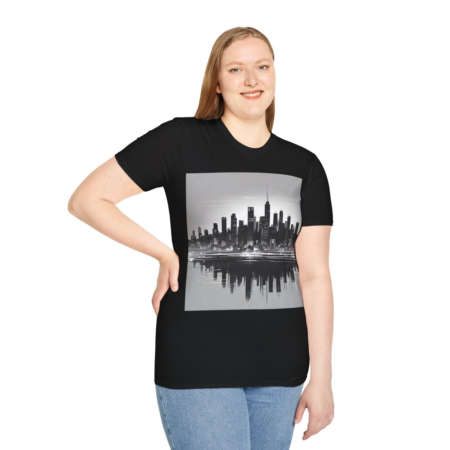 Grayscale Urban Skyline Tee