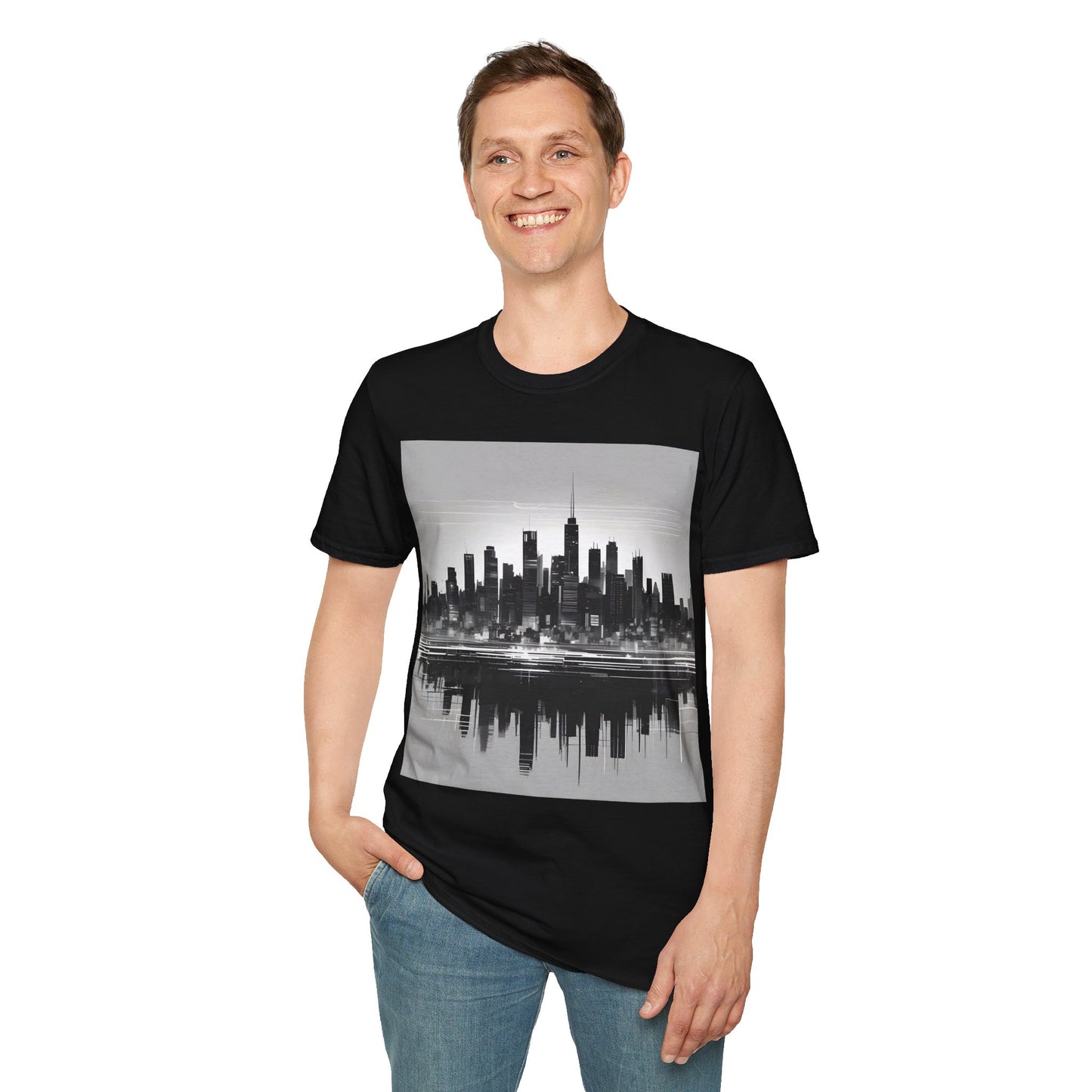 Grayscale Urban Skyline Tee