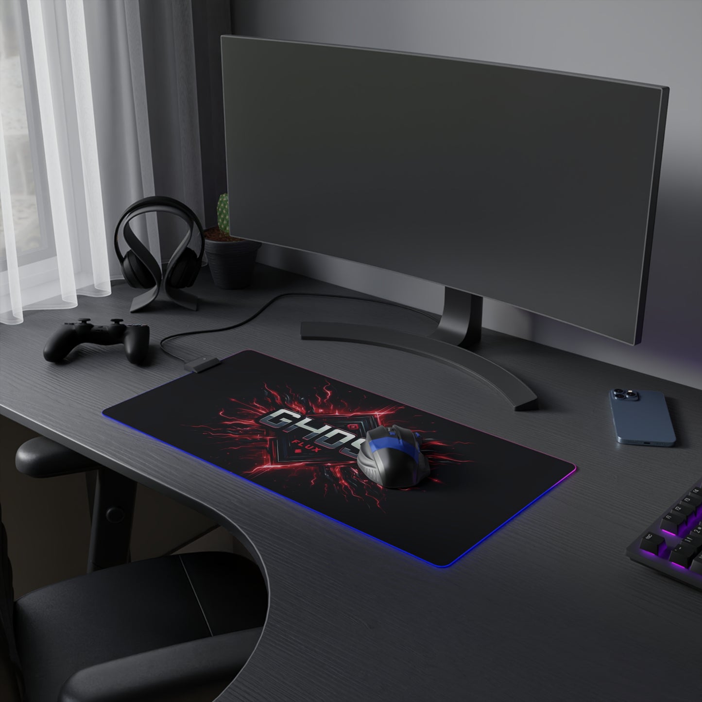 Crimson Electric Shock – Pulse of Power RGB Mousepad