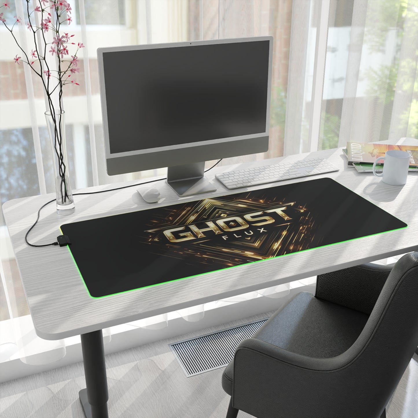 Golden Grid | LED Ghost Flux Gaming Mousepad