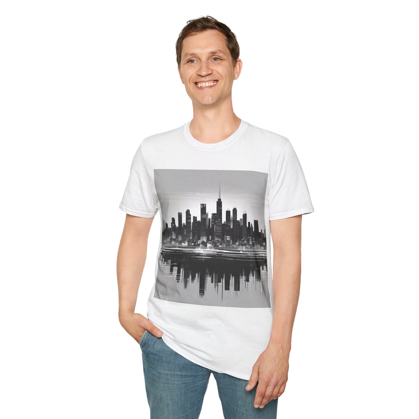 Grayscale Urban Skyline Tee