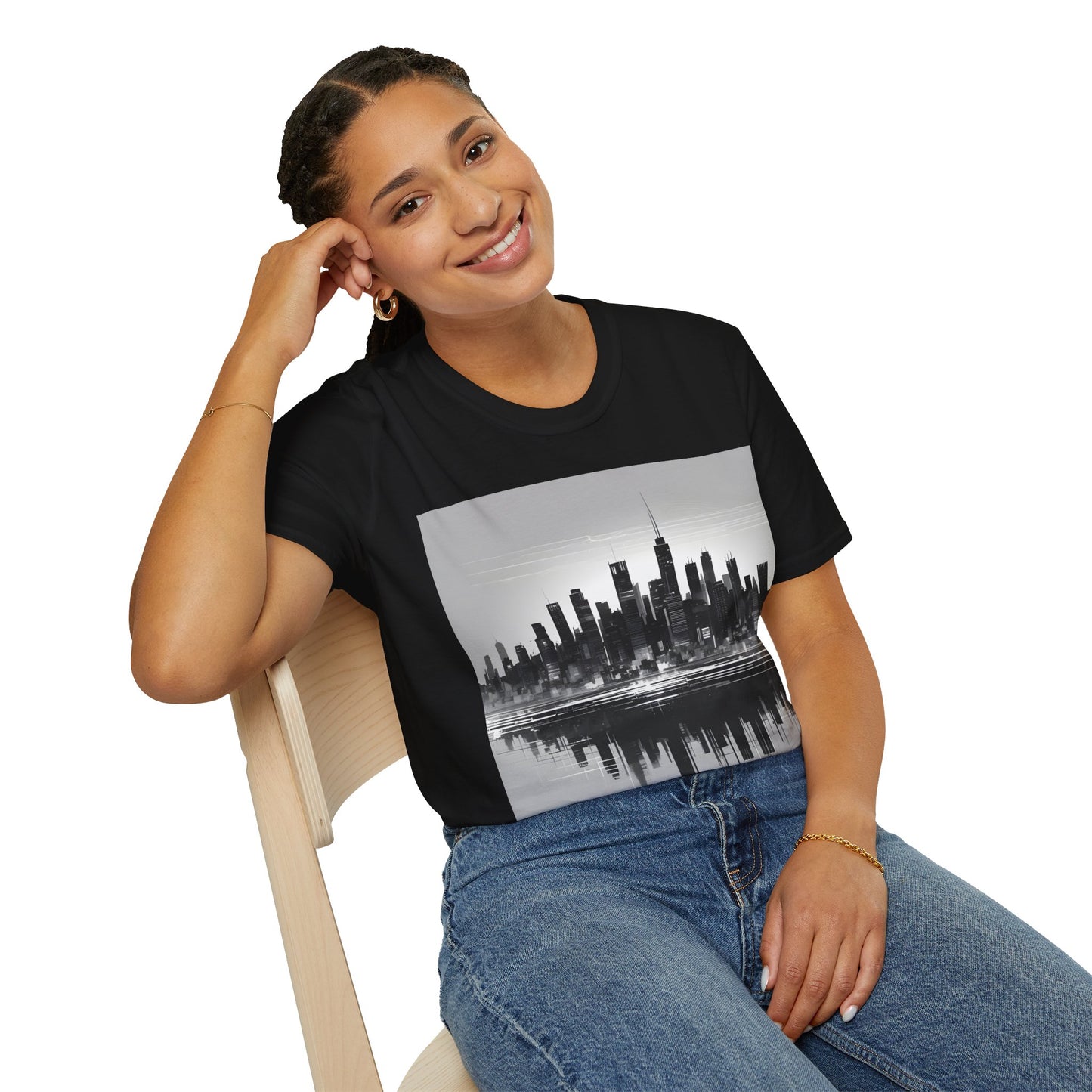 Grayscale Urban Skyline Tee