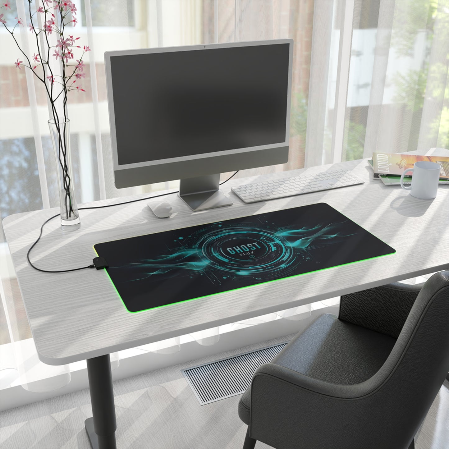 Turquoise Digital Wave – Pulsating Future RGB Mousepad