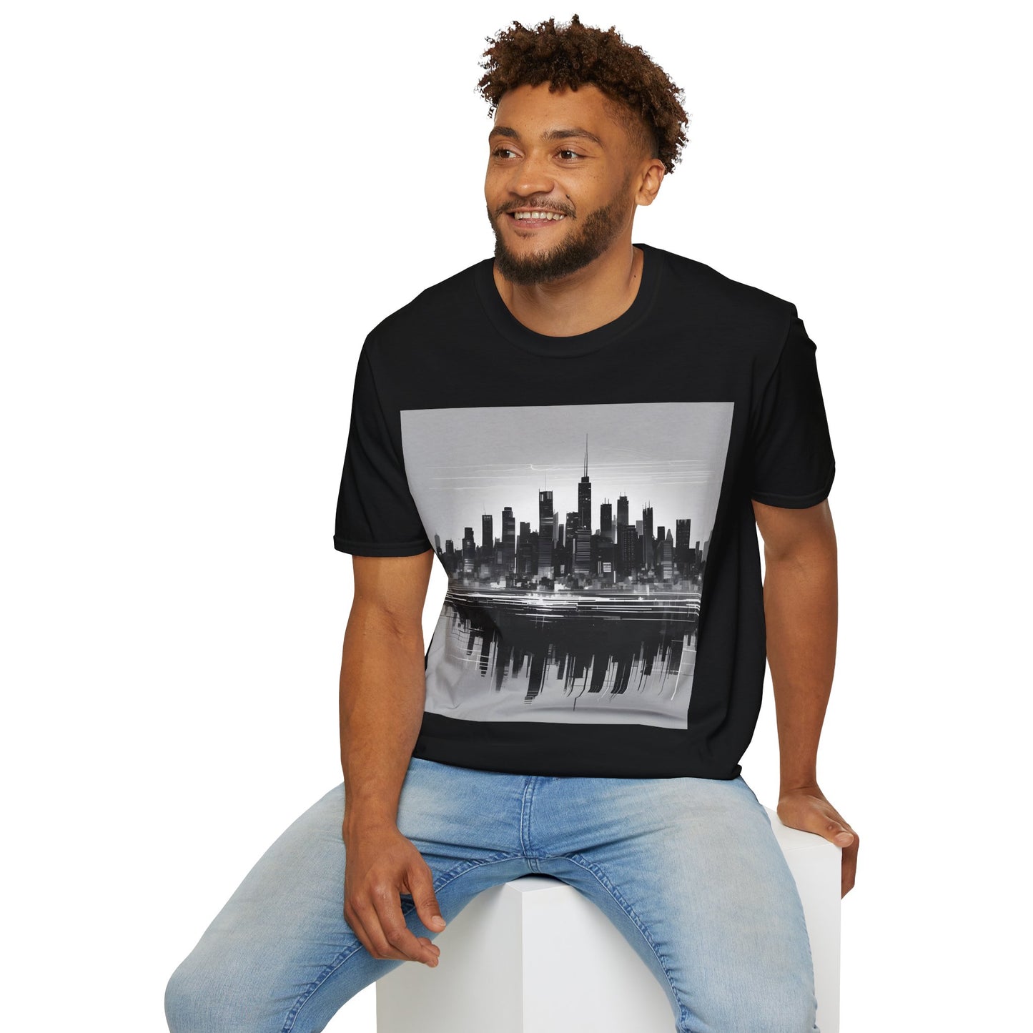 Grayscale Urban Skyline Tee