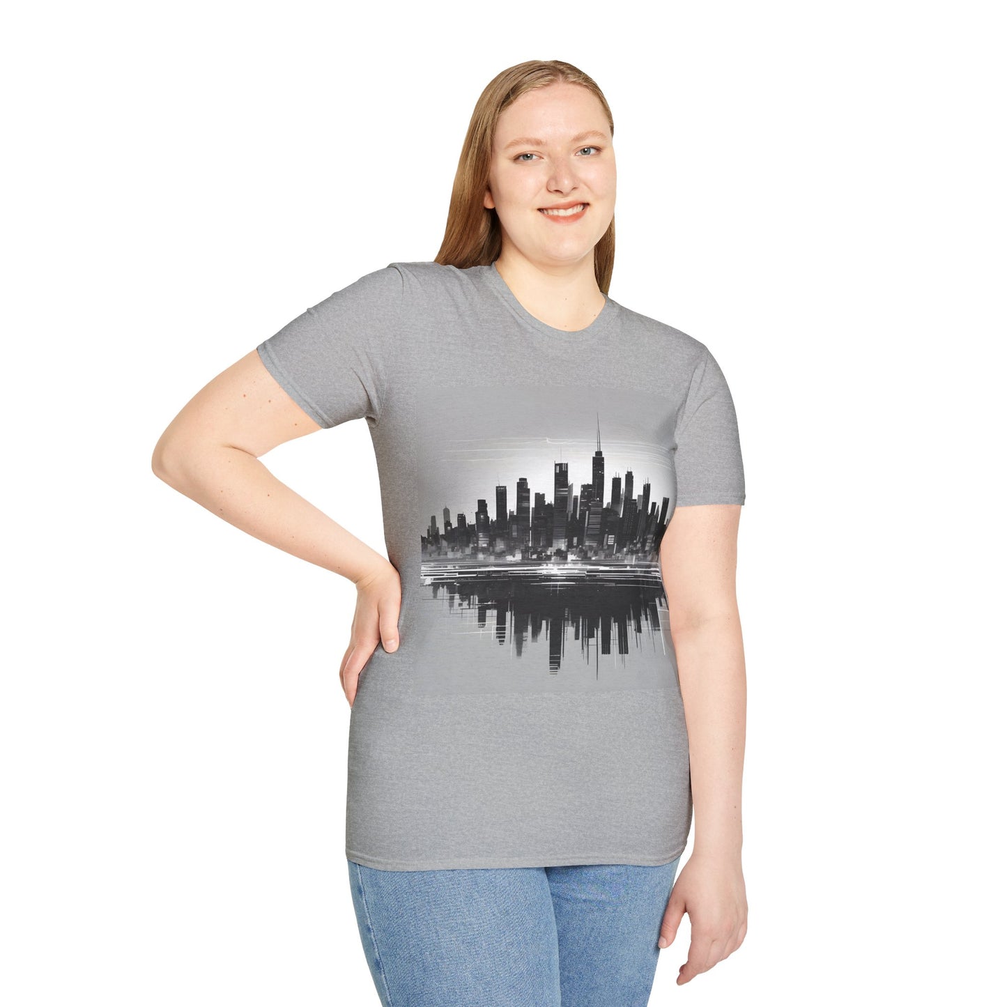 Grayscale Urban Skyline Tee