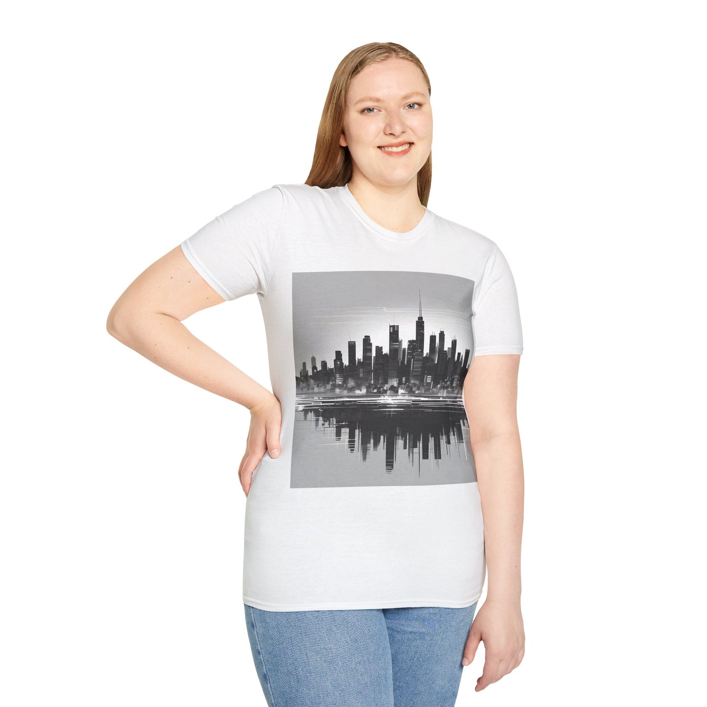 Grayscale Urban Skyline Tee